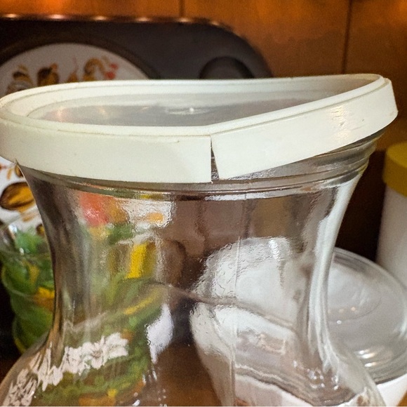 Vintage Anchor Hocking Orange Blossom Glass Juice Carafe Juice Pitcher With Lid - Picture 11 of 11